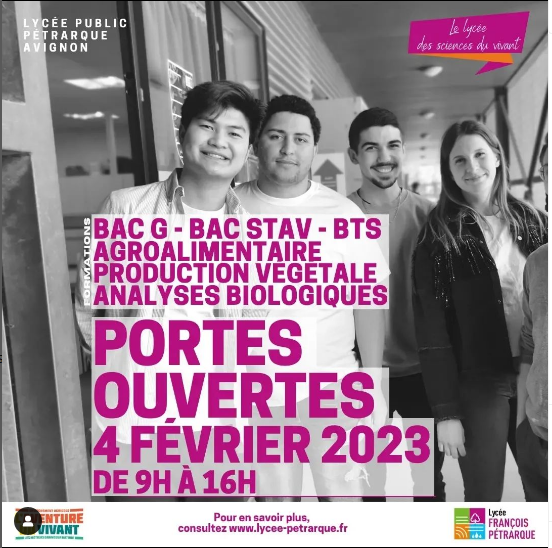 Journée Portes Ouvertes lycée F. Pétrarque – 4 février 2023 Journée Portes Ouvertes lycée F. Pétrarque – 4 février 2023