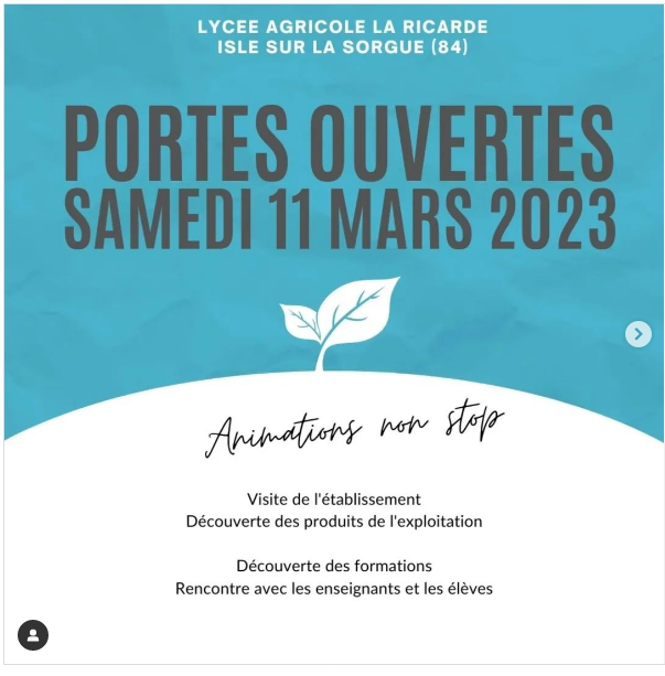Journée portes ouvertes LPA La Ricarde-11 mars 2023. Journée portes ouvertes LPA La Ricarde-11 mars 2023.